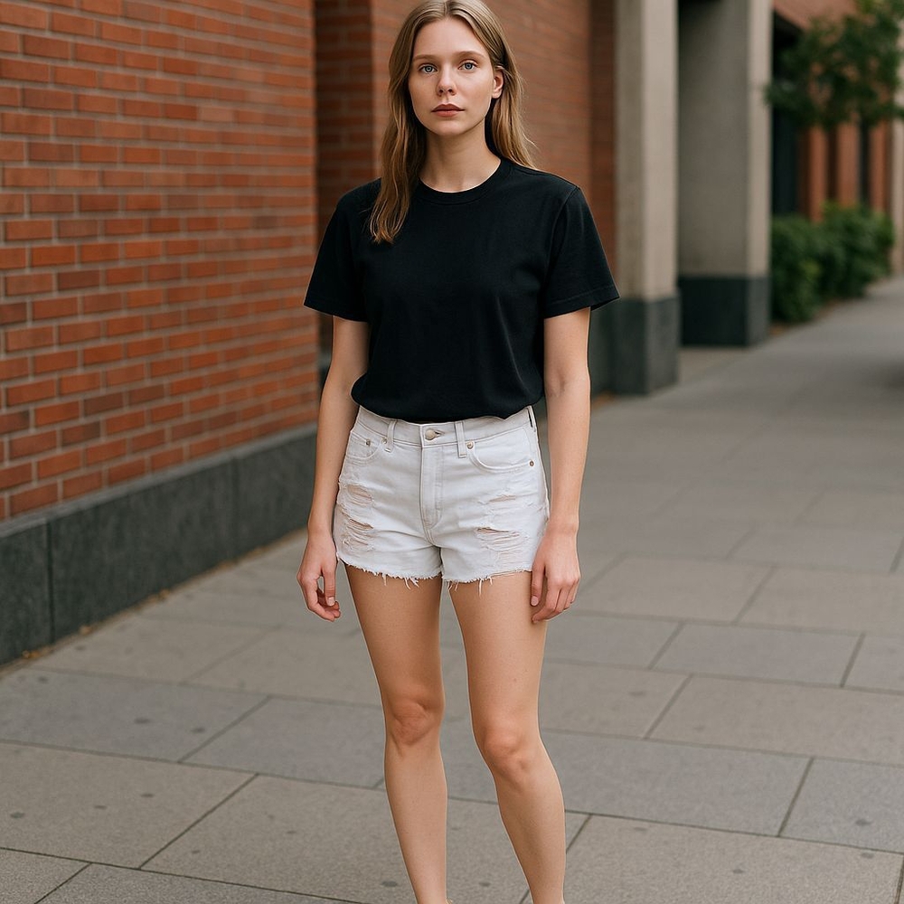 AMERICAN EAGLE OUTFITTERS SIZE 8 PRE-OWNED Women's White Denim Shorts